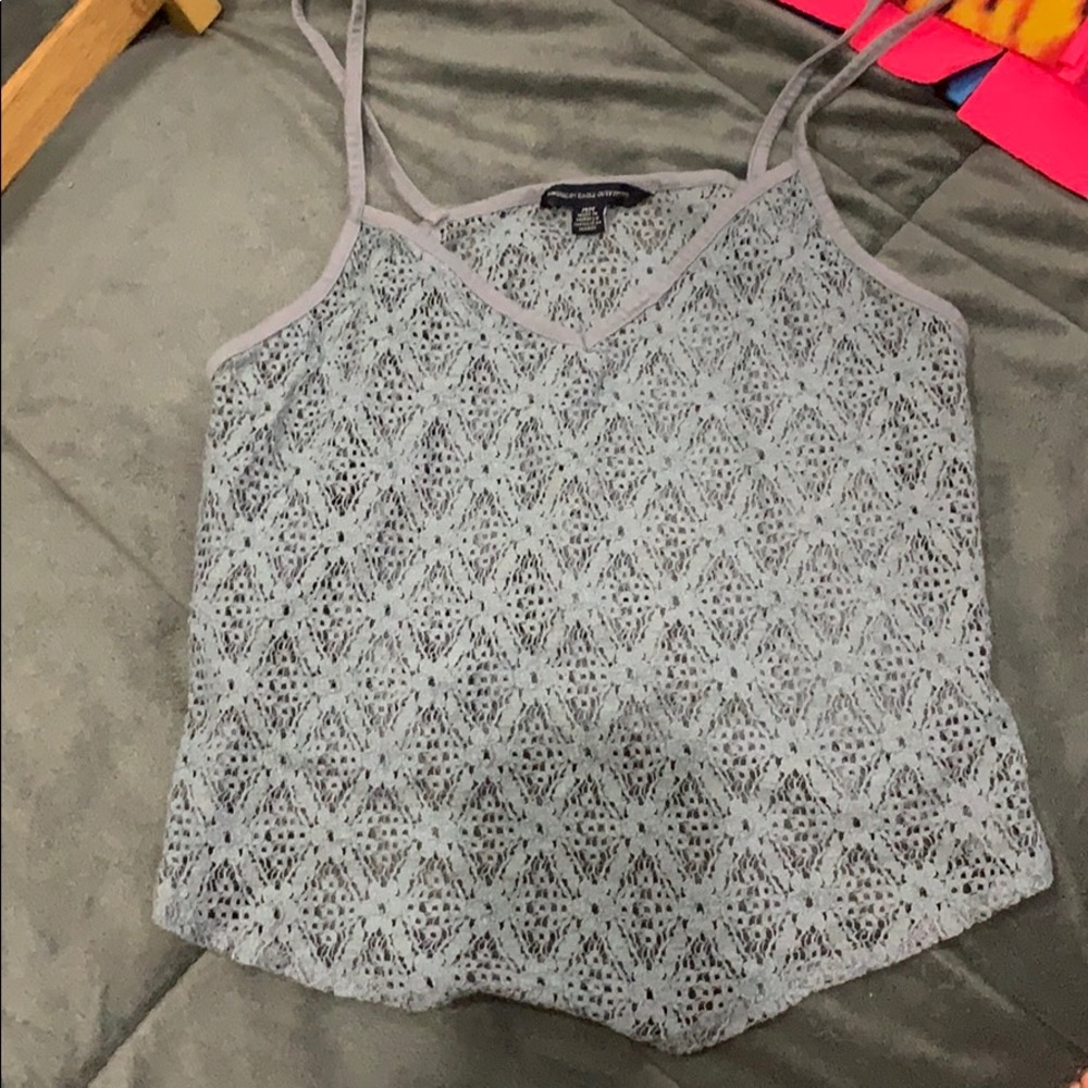 Gray/blue American Eagle tank top